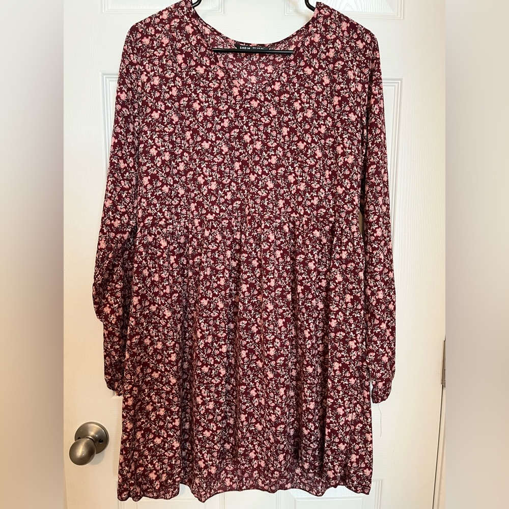 Shein long sleeve floral dress